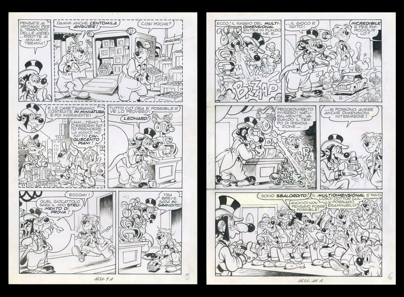 Sergio Asteriti, Rudy Salvagnini, TOPOLINO 1634 - page 9A,10A - Planche originale