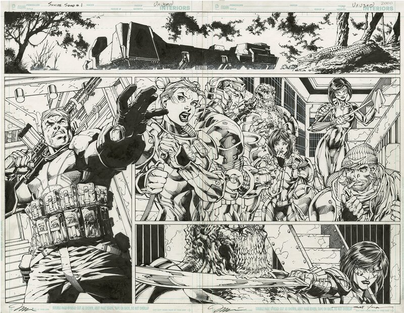 Jim Lee, Scott Williams, Suicide squad rebirth par Jim Lee - Planche originale