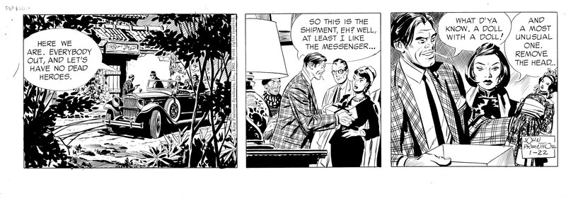John Prentice, Fred Dickenson, Rip Kirby daily strip - Planche originale