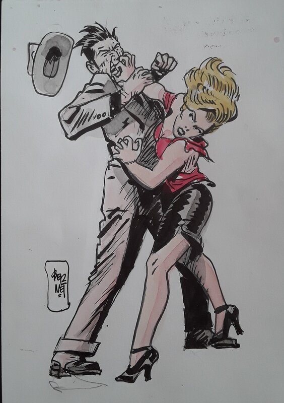 Jordi Bernet, Torpedo et la blonde - Illustration originale