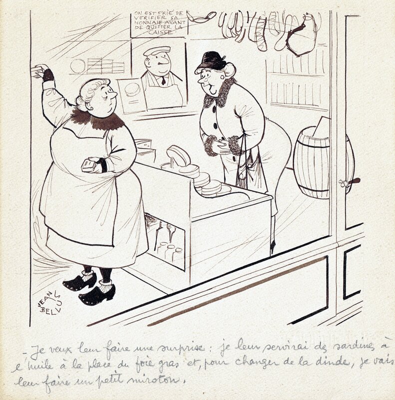 Epicerie par Jean Bellus - Illustration originale