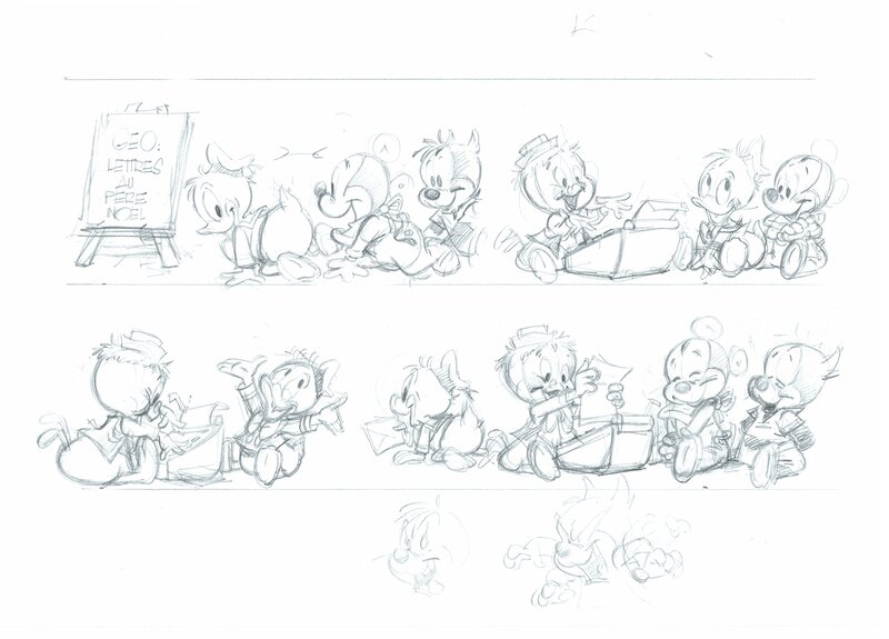 Bébés Disney par Claude Marin - Œuvre originale