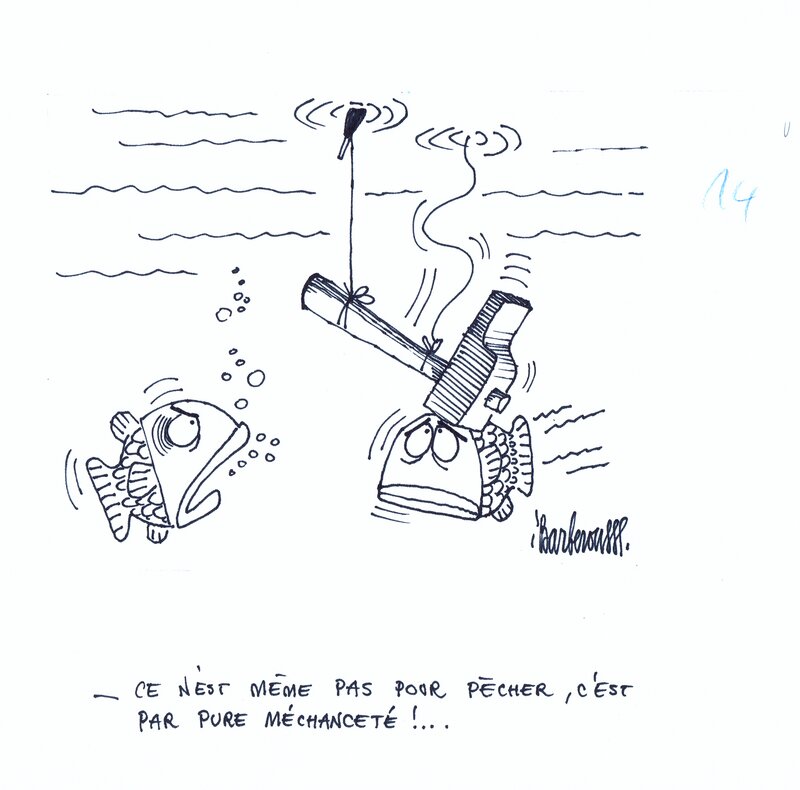 Pêche à la ligne par Barberousse - Illustration originale