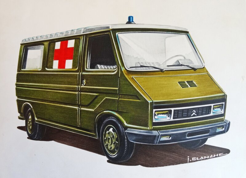 Camionnette by Blanche - Original Illustration