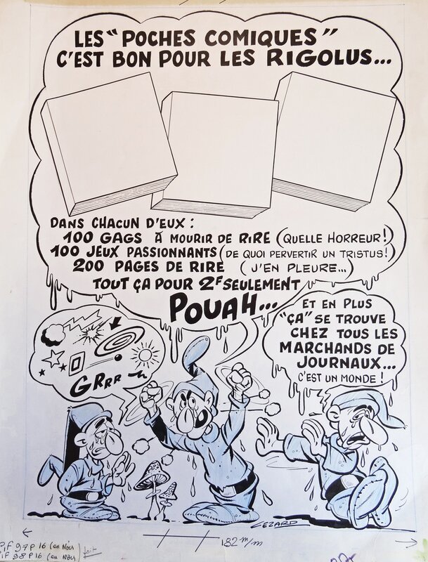 Cézard, Publicité Pif Poche Tristus - Original Illustration
