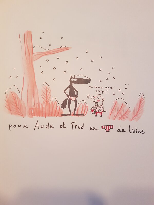 Mayana Itoïz, Dédicace de Itoiz dans le loup en slip tome 2 - Original art