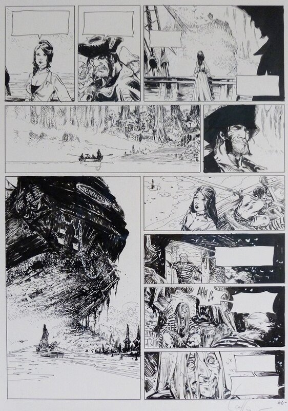 Lauffray - Long John Silver tome 03   Le Labyrinthe d'Emeraude - Planche 40 - Planche originale