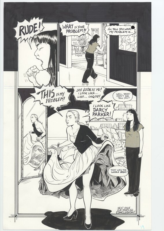 Terry Moore, Strangers in Paradise Vol.3 #11 p 19 (cliffhanger) - Comic Strip
