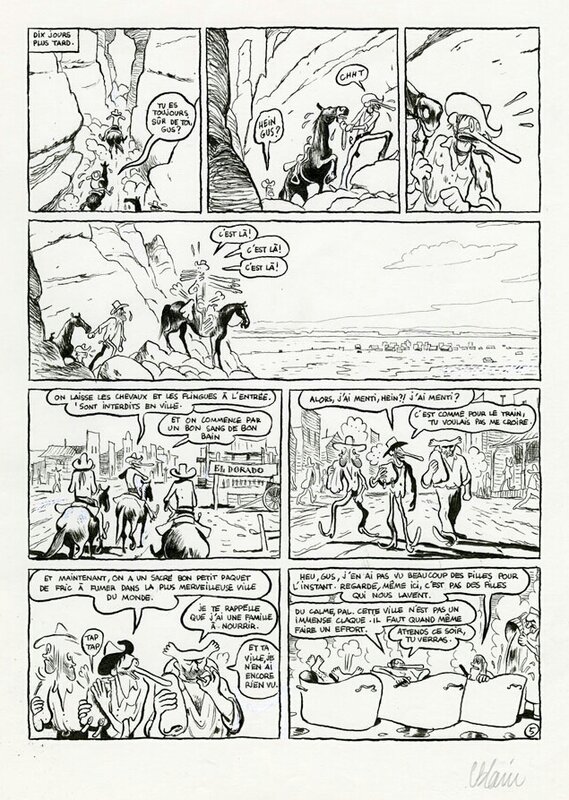 Christophe Blain, Gus - tome 1  (page 26) - Planche originale