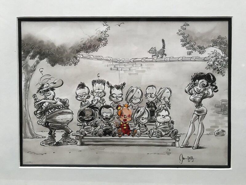 Dan Verlinden, Say “ Cheese “ Petit Spirou avec l’amis - Original Illustration