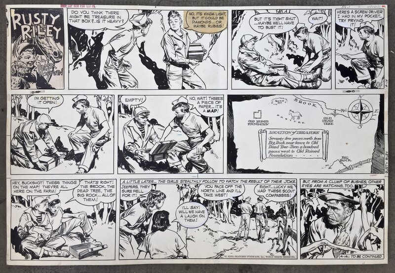 Frank Godwin, RUSTY RILEY - Une sunday de 1957 - Comic Strip
