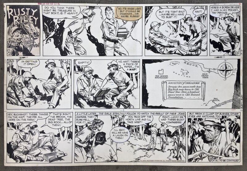 Frank Godwin, RUSTY RILEY - Une sunday de 1957 - Planche originale