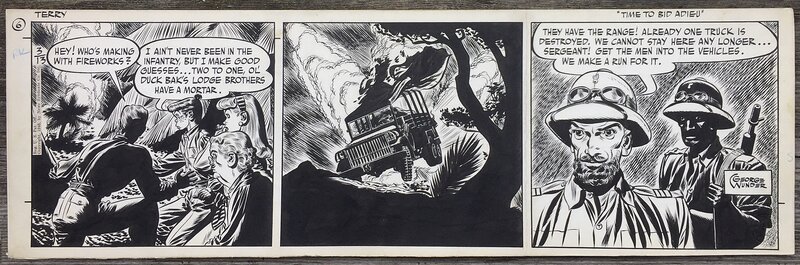 George Wunder, TERRY ET LES PIRATES - Un strip de 1948 - Comic Strip