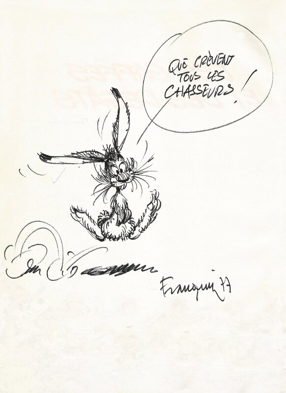 Lapin par André Franquin - Dédicace