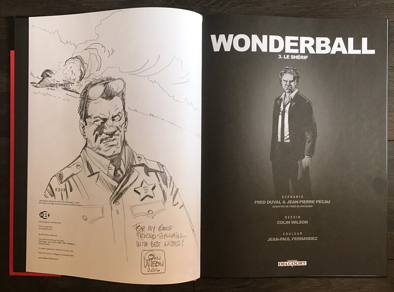 Colin Wilson, Wonderball - le sherif - edition noir & blanc - Dédicace
