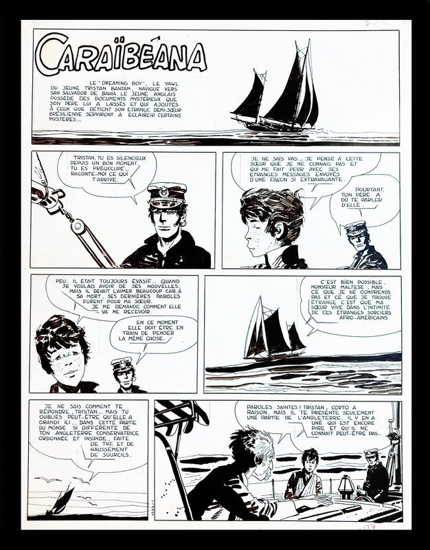 Pratt, Corto Maltese, Rendez vous à Bahia - Planche originale