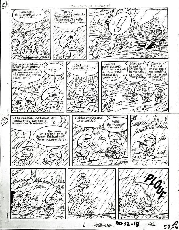 Peyo, Gos, Les Schtroumpfs p57 T6 - Planche originale