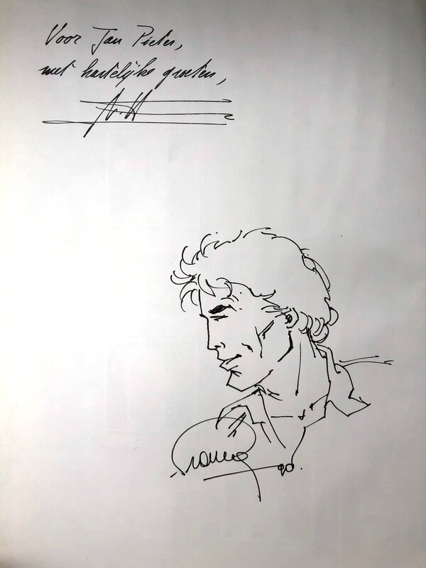 Philippe Francq, Jean Van Hamme, Dédicace Largo Winch - T1 - Original Illustration