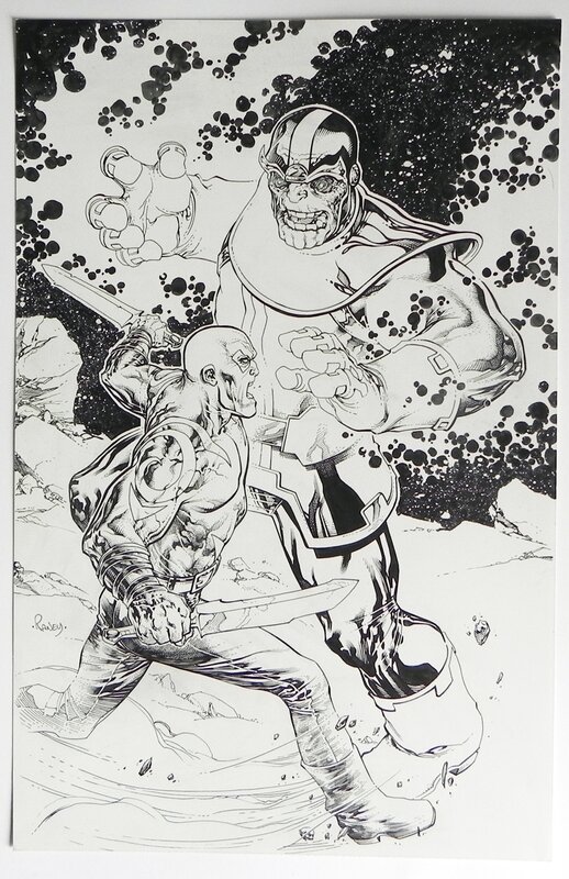 Tom Raney, Draxx vs. Thanos commission - Comic Strip