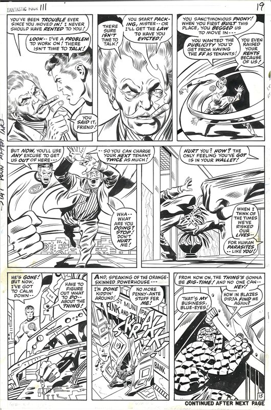 John Buscema, Joe Sinnott, Fantastic Four - Reed & the Thing - Planche originale