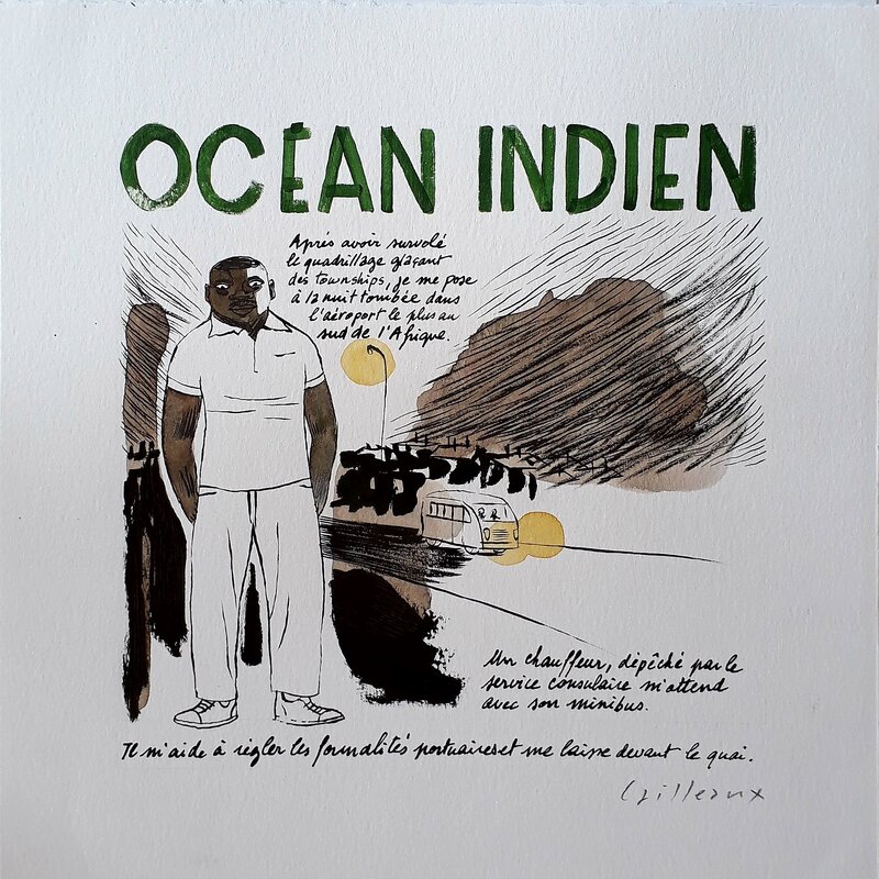 Océan Indien by Christian Cailleaux - Original Illustration