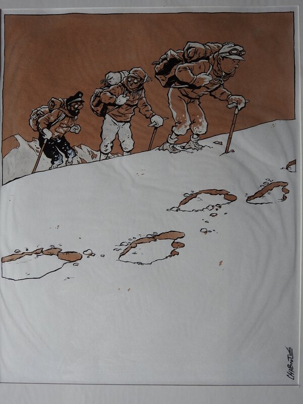 Christophe Chabouté, Hommage à Hergé Tintin au Tibet - Original Illustration