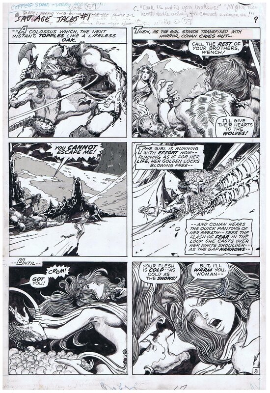 Barry Windsor-Smith, Barry Windsor Smith: Conan, Frost Giant's Daughter - Planche originale