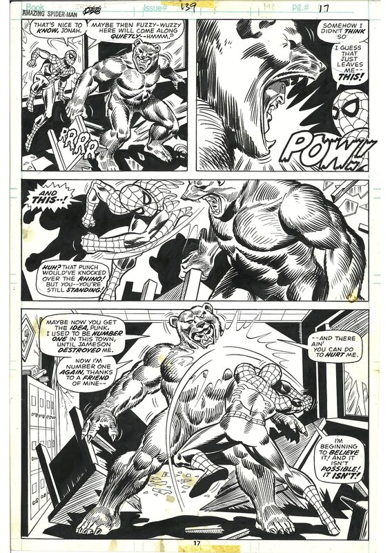 Ross Andru, Frank Giacoia, Amazing Spider-man - Spidey & Grizzli - Planche originale