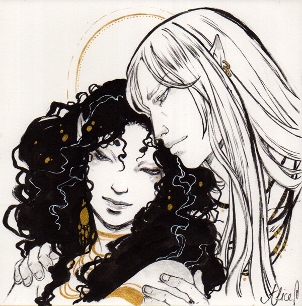 Brunilla et Noor by Alice Picard - Original Illustration
