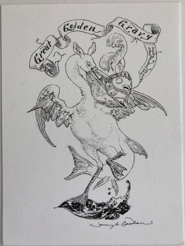 Jeremy Bastian - Pook vs Pelican - Illustration originale