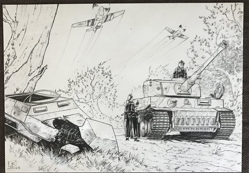 Battle of normandy by Denis Béchu - Original Illustration