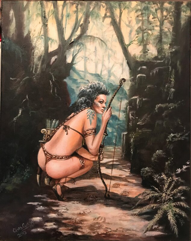The huntress by Chris Gregg - Original Illustration