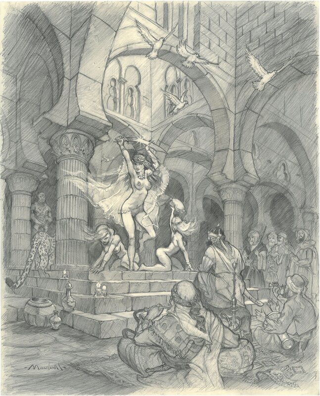 Régis Moulun, La danse des 7 voiles - Original Illustration