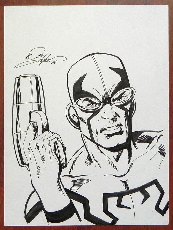 Blue beetle sketch par Bob Layton - Planche originale