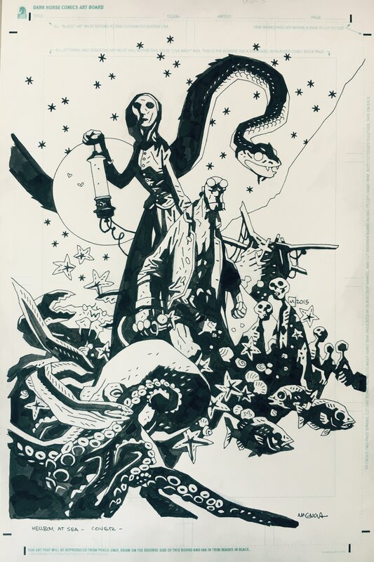 Mike Mignola, Hb Into the silent sea - Couverture originale