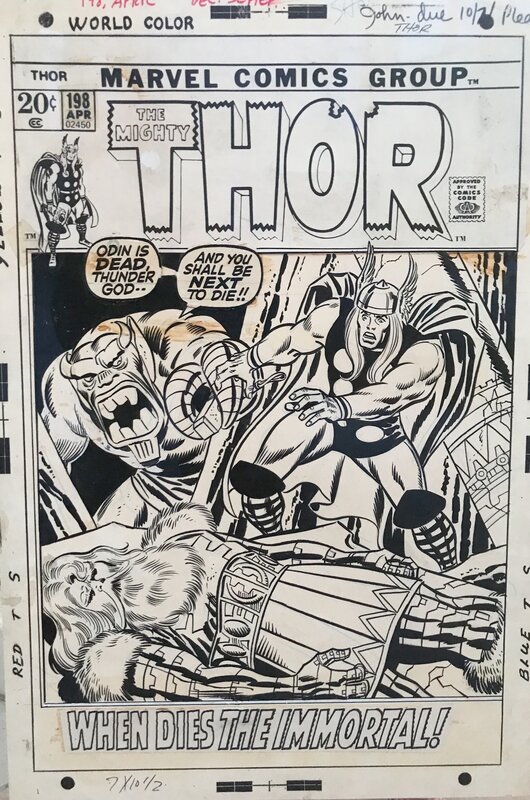 John Buscema, Joe Sinnott, Thor 198-Couverture originale par Buscema and Sinnott - Couverture originale