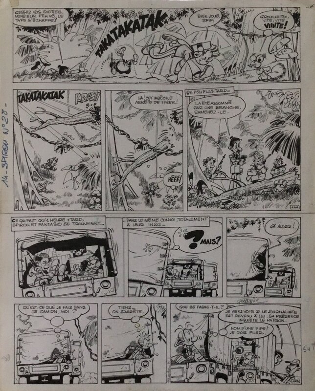 En vente - Jean-Claude Fournier, Spirou - tome 28 KODO LE TYRAN - Planche originale