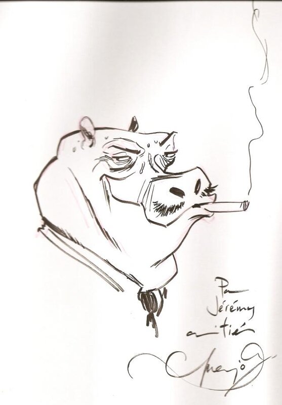 Hippo Blacksad par Juanjo Guarnido - Dédicace