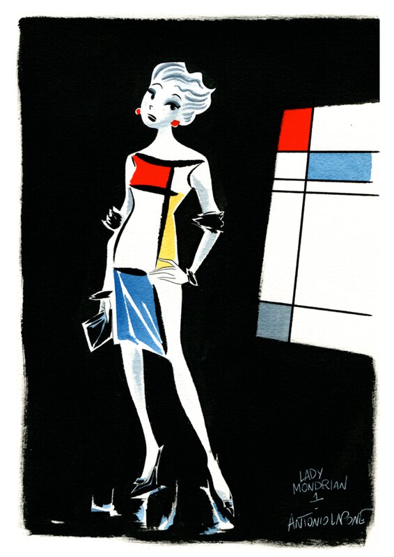Lady Mondrian by Lapone - Original Illustration