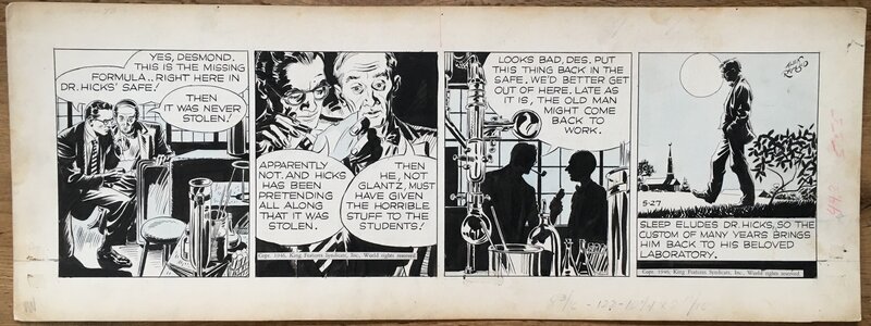 Alex Raymond, Rip Kirby strip 27/5/1946 - Planche originale