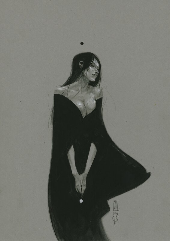 Dame en noir par Roberto Ricci - Illustration originale