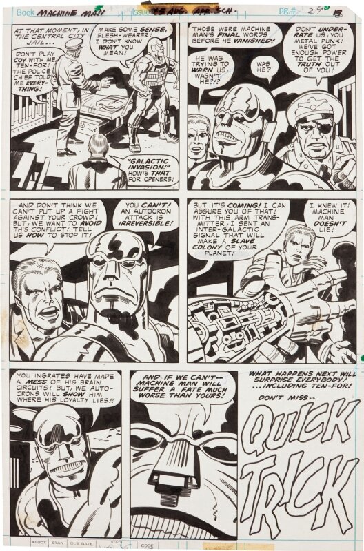 Jack Kirby, Mike Royer, Machine Man 5 Page 29 - Planche originale