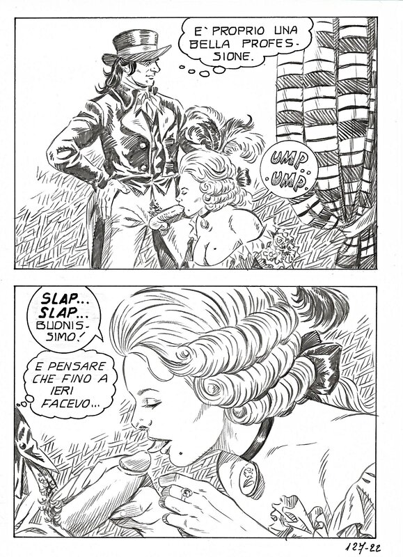 Alberto Del Mestre, Pompe funebri, planche 22 - Parution dans  Corna Vissute n°127 (Ediperiodici) - Comic Strip