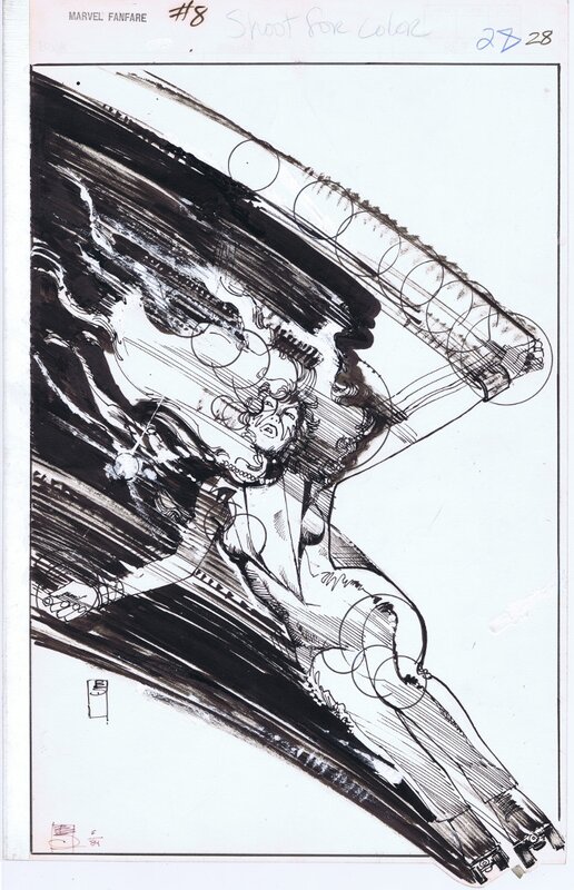 Dazzler Pin-up for Marvel Fanfare #8 by Bill Sienkiewicz - Illustration originale