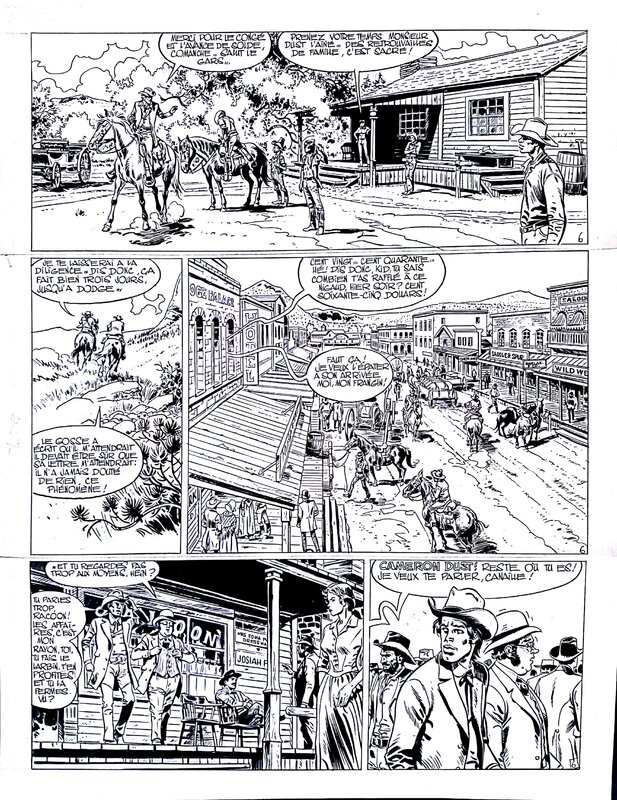 Michel Rouge, Greg, Comanche Le dollar à 3 faces, page 6 - Planche originale