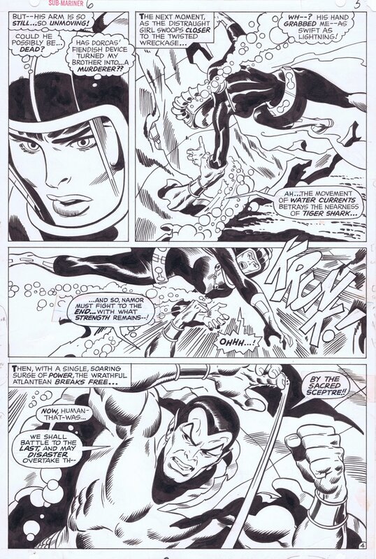 John Buscema, Dan Adkins, 1968-10 Buscema/Adkins: Sub-Mariner #6 p05 - Planche originale