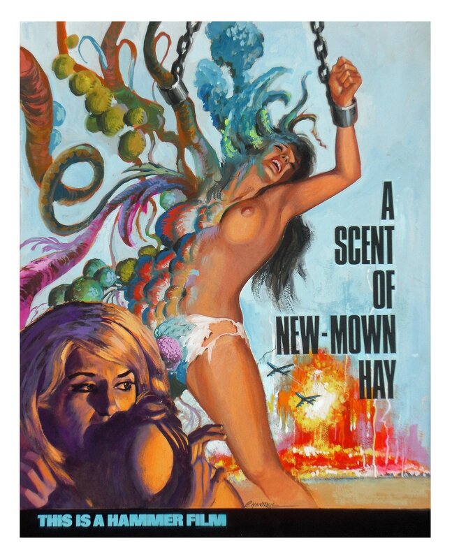 Tom Chantrell, A Scent of New-mown Hay (circa 1969) - Hammer Films campaign artwork - Original Illustration