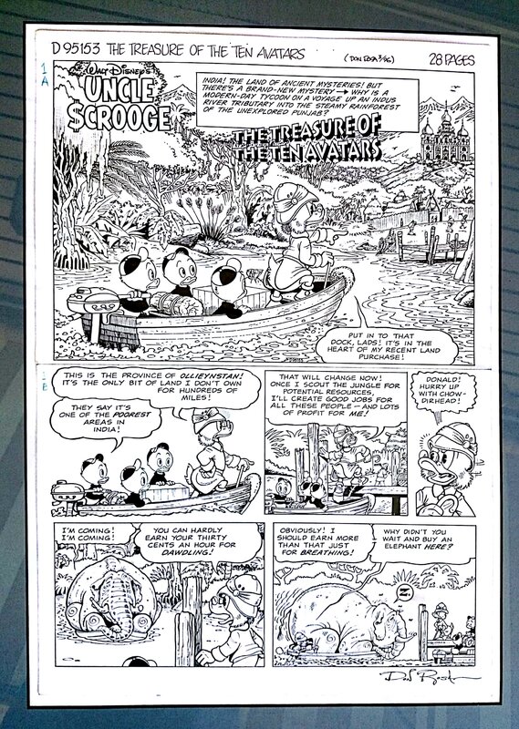 Don Rosa, Uncle Scrooge The Treasure of the Ten Avatars, page 1 - Planche originale