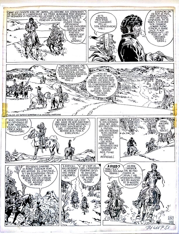 Jean Giraud, Jean-Michel Charlier, Blueberry album Le Général Tête Jaune page 27 - Planche originale