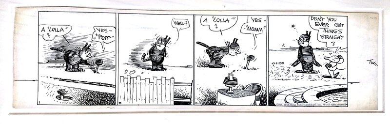 George Herriman, Krazy Kat daily 30.11.1943 - Planche originale